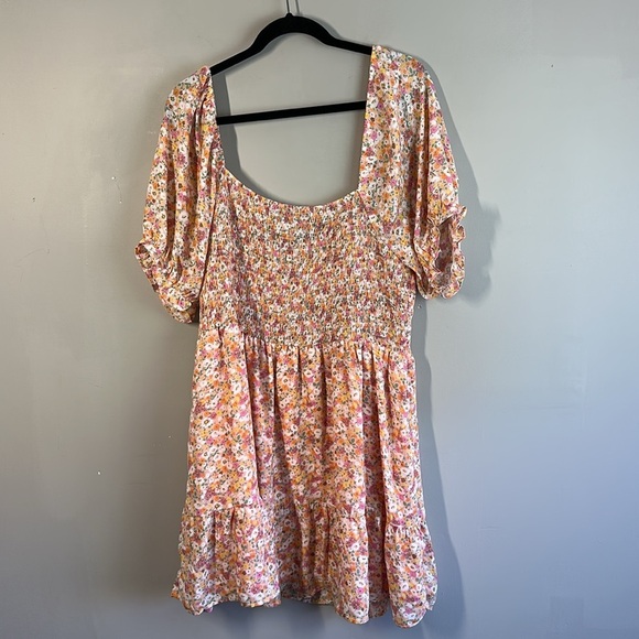 Arula Carson Floral Dress Size A 14/16 1X Smocked Milkmaid - Picture 4 of 16